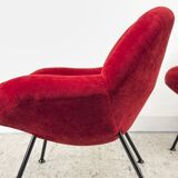 Red Lounge Chairs by Fritz Neth for Correcta, 1950s, Set of 2