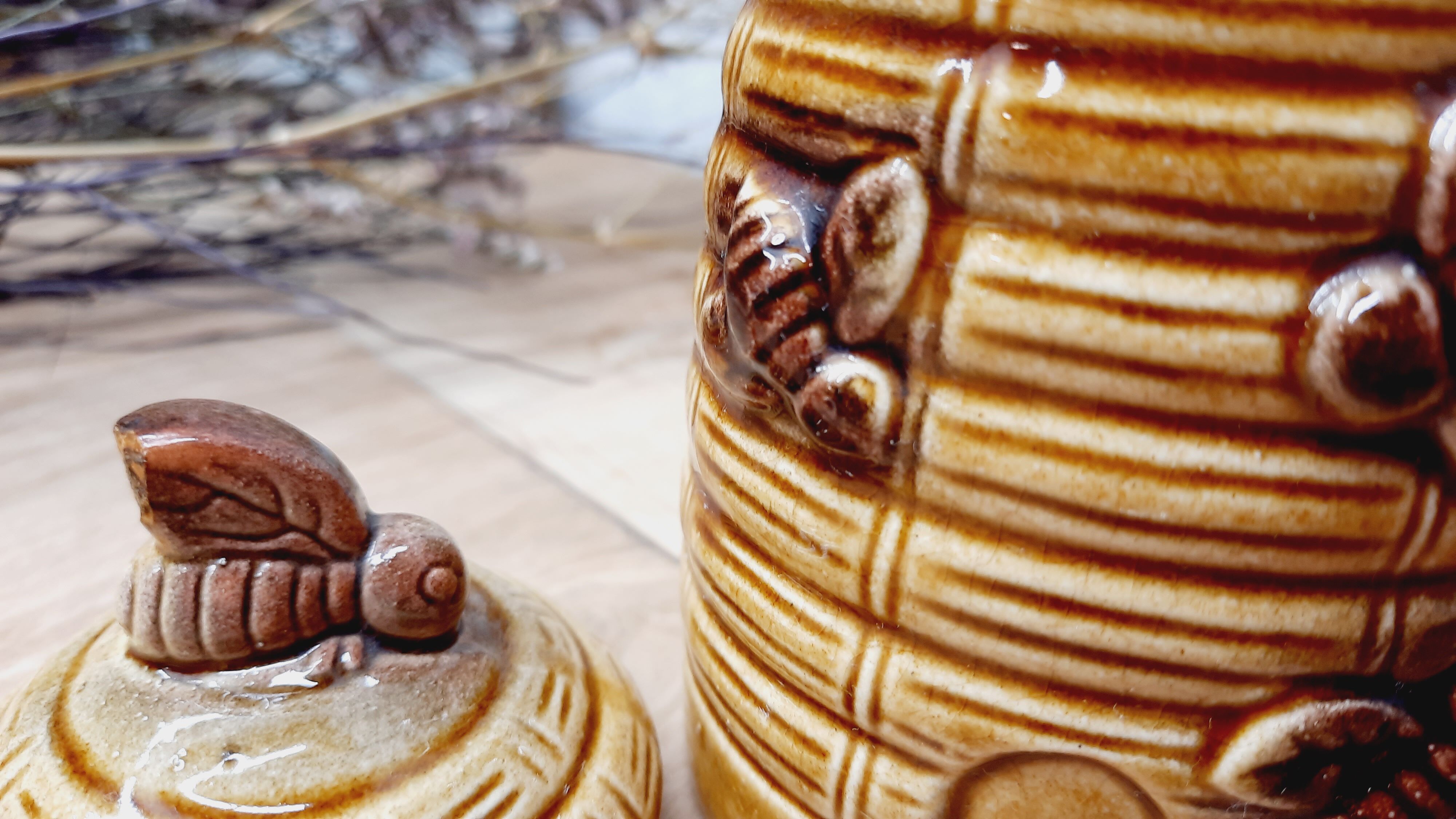 Honey pot hive and teddy bear