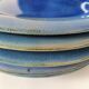 6 assiettes en grès émaillé – bleu cobalt & turquoise