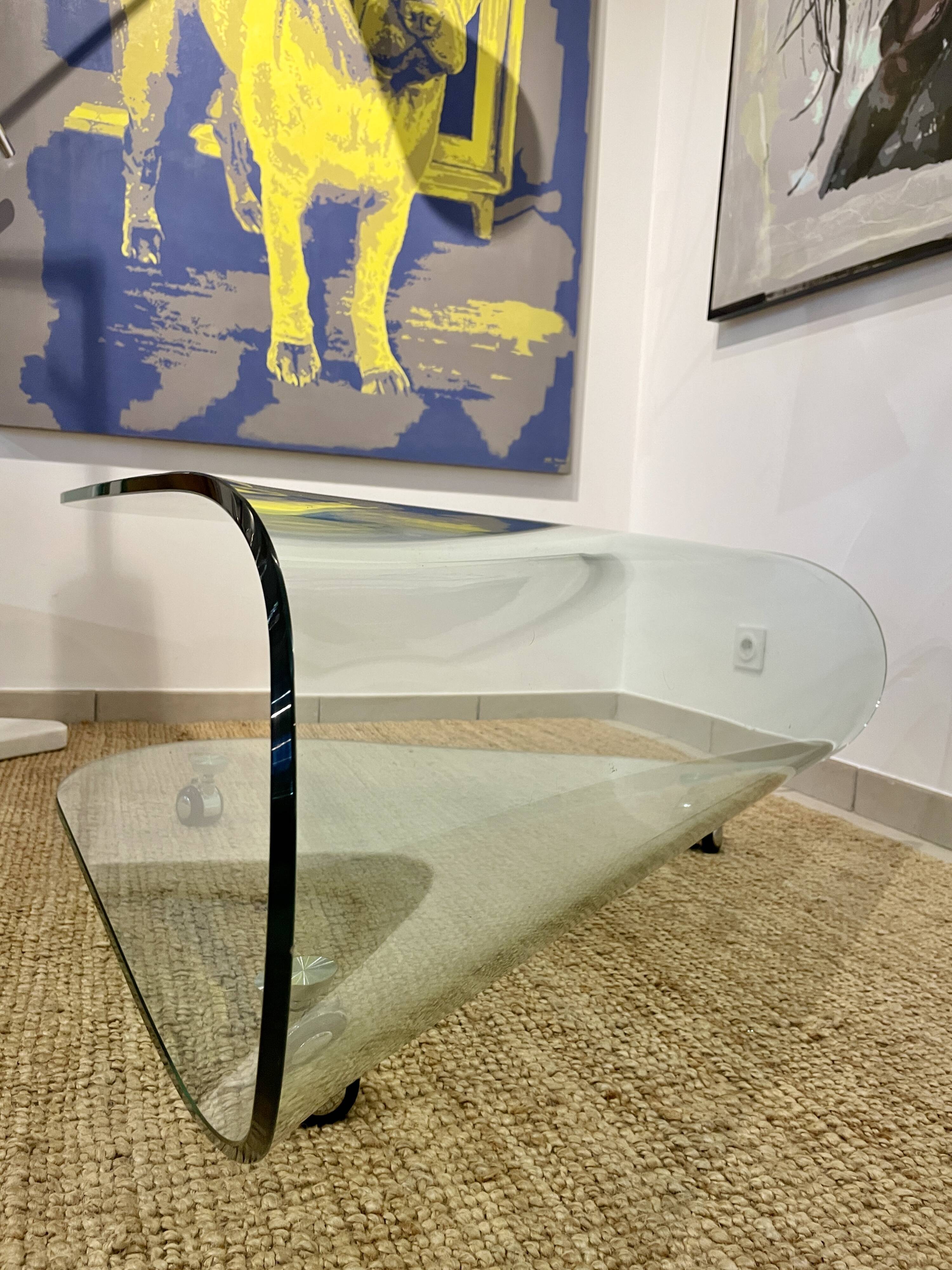 Designer glass coffee table