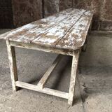 Table console patine blanche