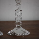 2 vintage champagne flutes in arques crystal