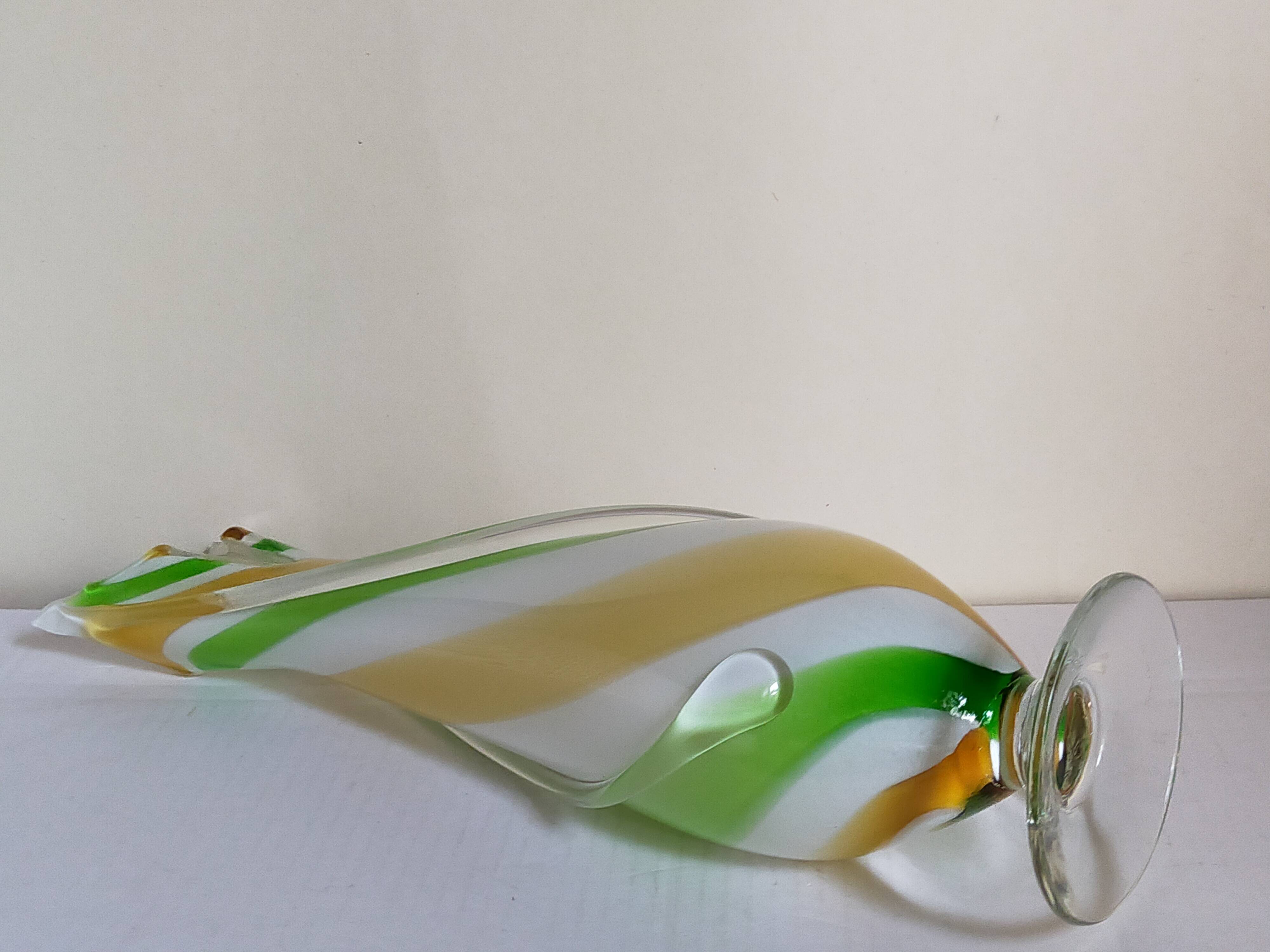 Vintage two-tone glass vase 39 cm