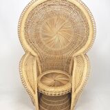 Emmanuelle in rattan and wicker armchair Italy 1960's