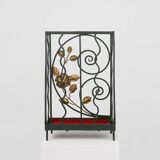Art deco wrought iron umbrella stand with floral decoration, France ca. 1930