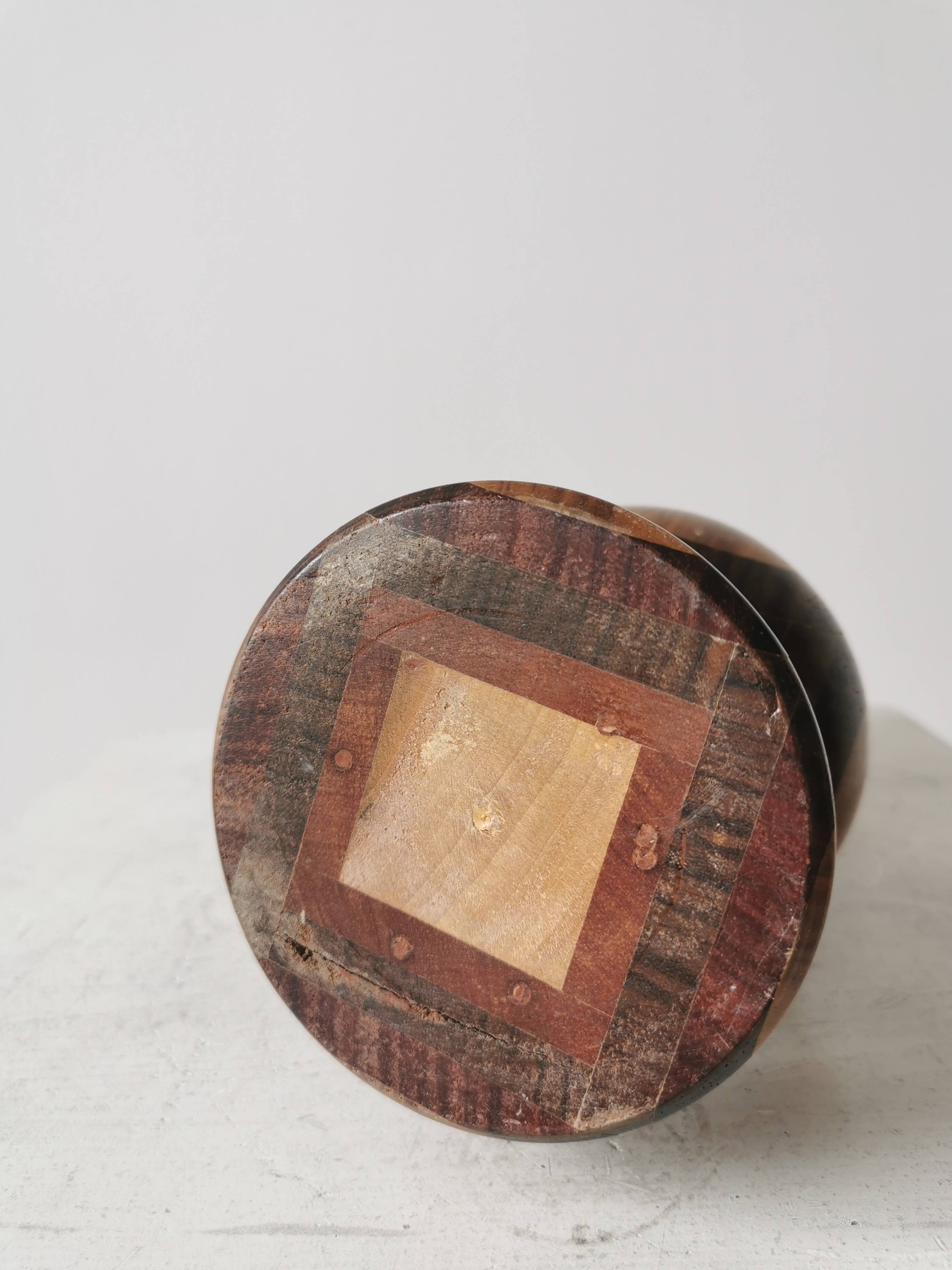 Vintage Wooden Vase: Handcrafted Wood Sculpture, Home Decor