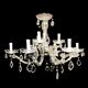 Murano style chandelier with six arms of light and nine lamps