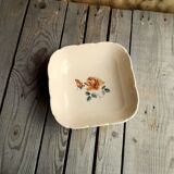 Ancient Saladier in Pink Ceramics by Digoin Sarreguemines Floral Decoration