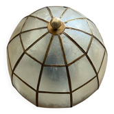 Small ceiling light with a mother-of-pearl shade from the 1950s.