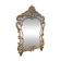 Mirror with carved and gilded wooden frame, 18th century, with scrollwork decoration.
