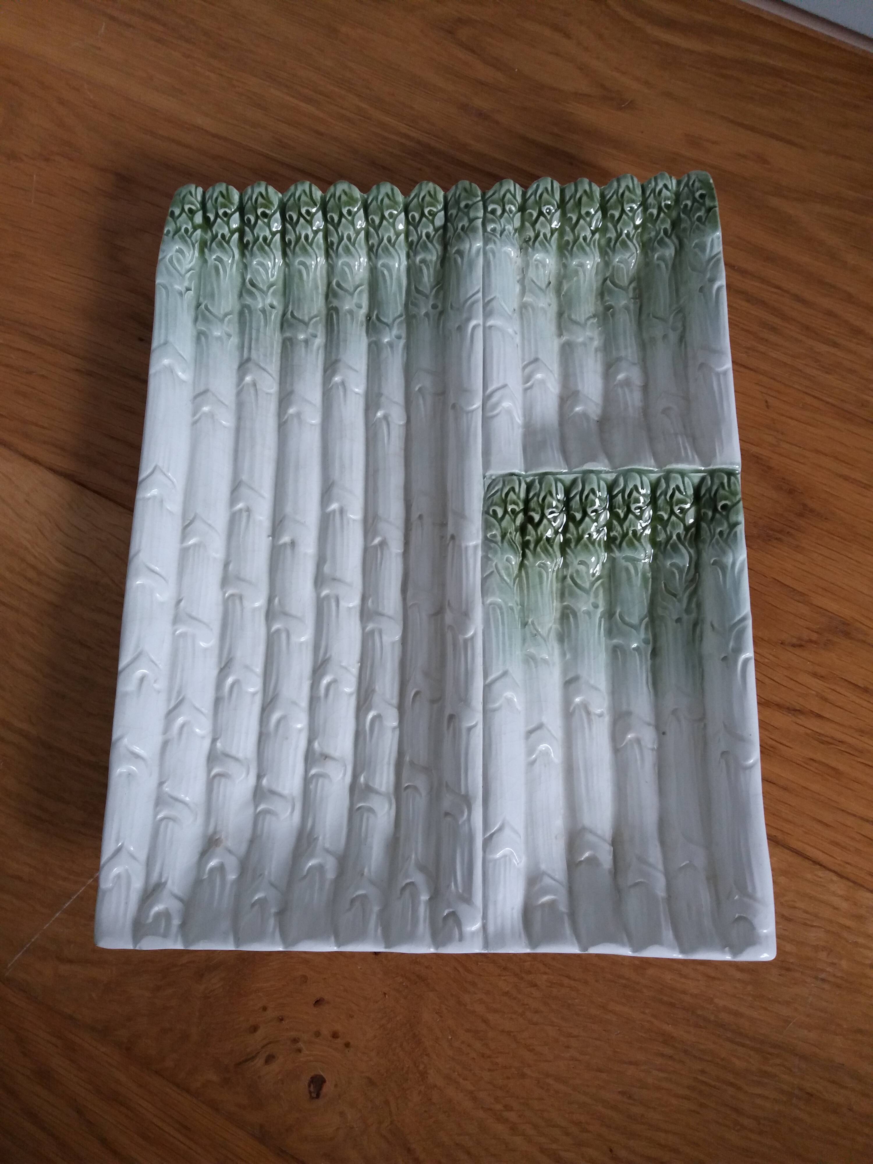 Asparagus dish in slip Bassano Italy