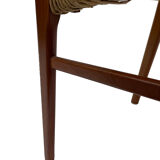 Mid-century teak dining chair by Arne Wahl Iversen for Glyngøre Stolefabric