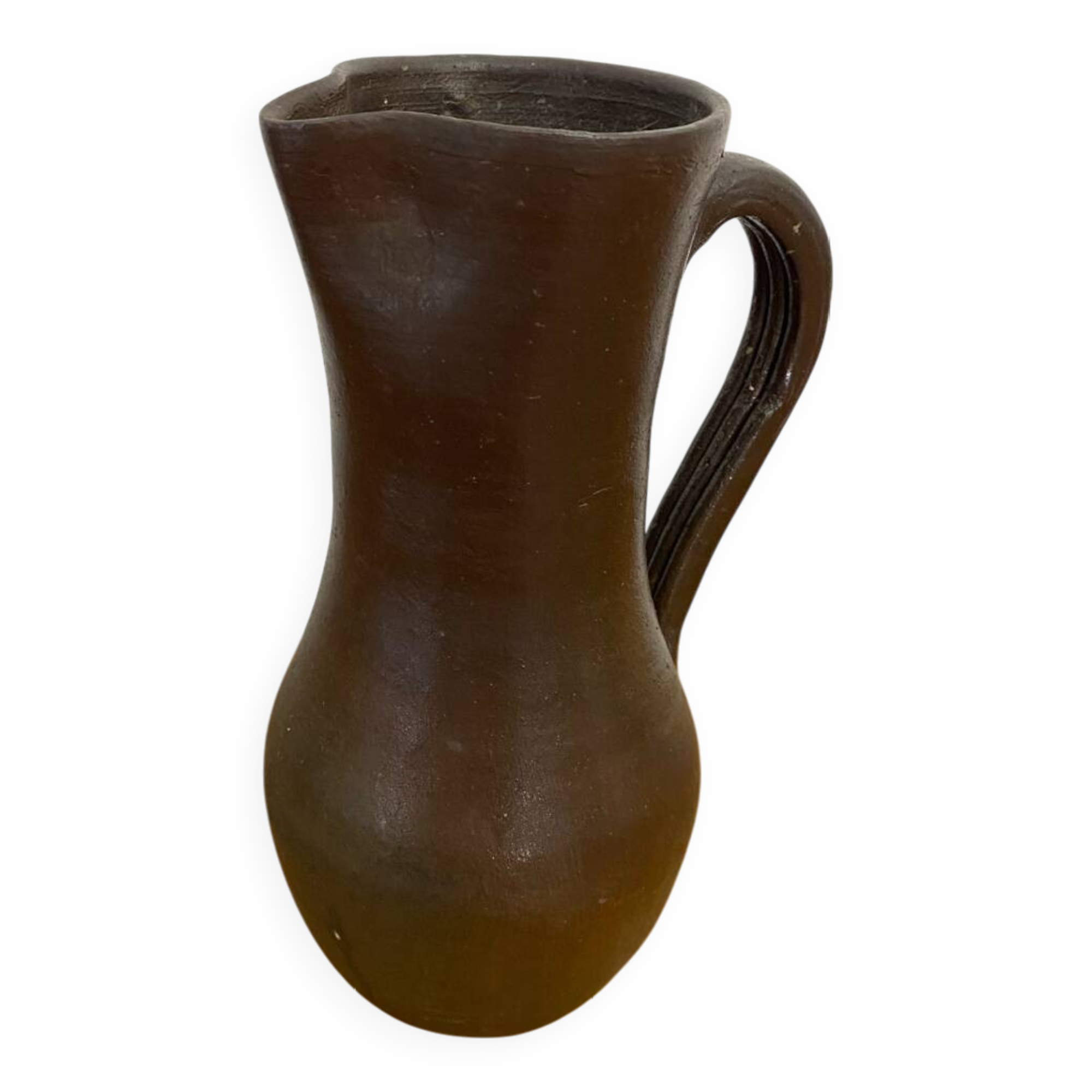 Ancien pichet jean dubost grès de noron marron vintage