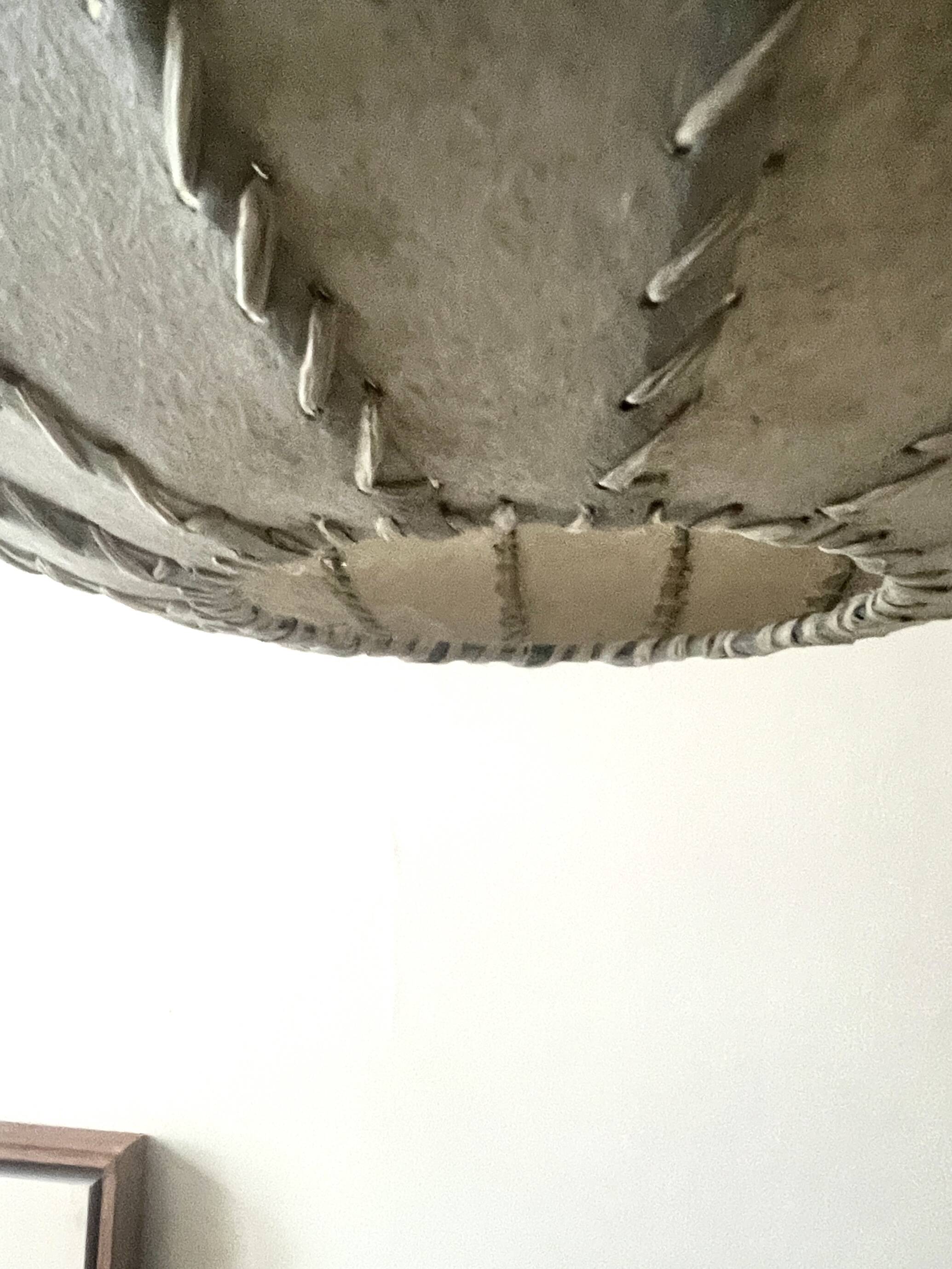 Italian suspension lamp, cocoon ball in resin, 1970s design.