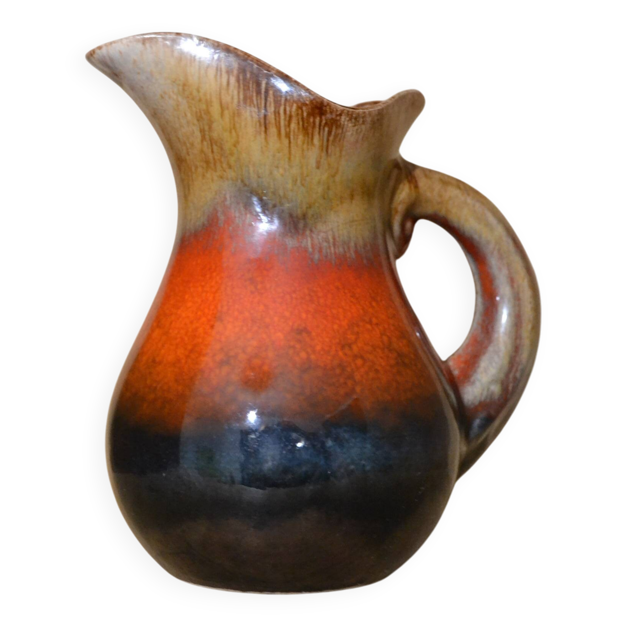 Flamed stoneware jug