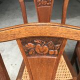 Suite of 6 chairs oak canage art nouveau