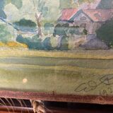 Aquarelle ancienne paysage savoyard
