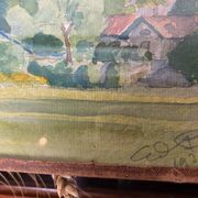 Aquarelle ancienne paysage savoyard