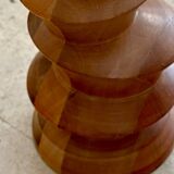 Turned wooden candle holder