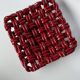 Burgundy woven ceramic basket bowl