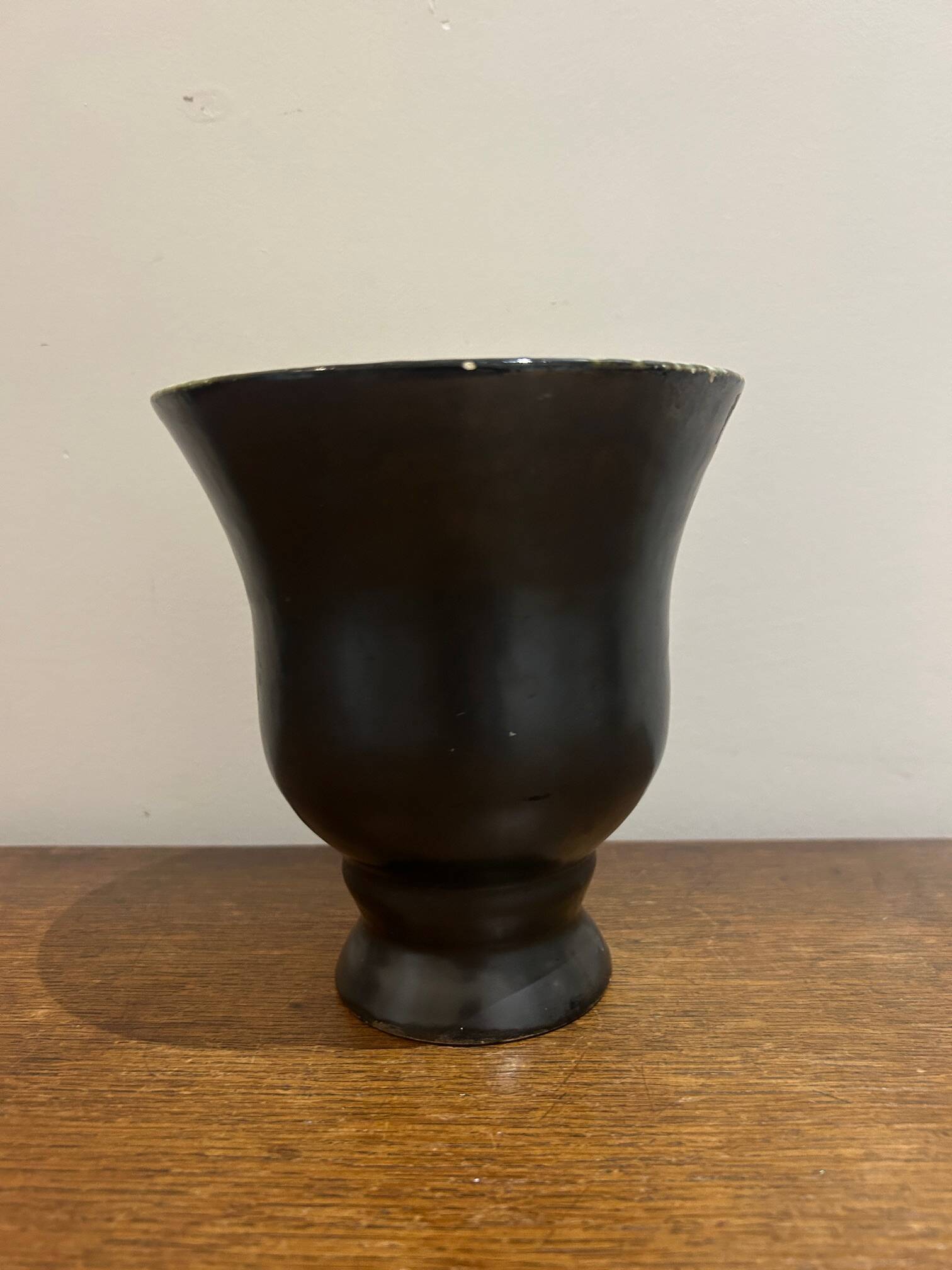 1950s black and white vase