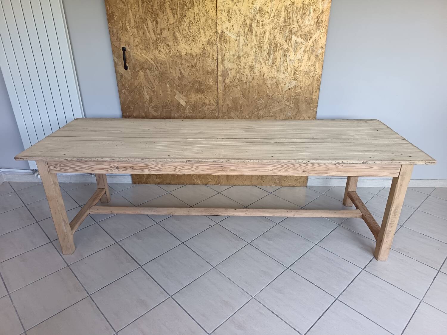 Renovated solid wood farmhouse table
