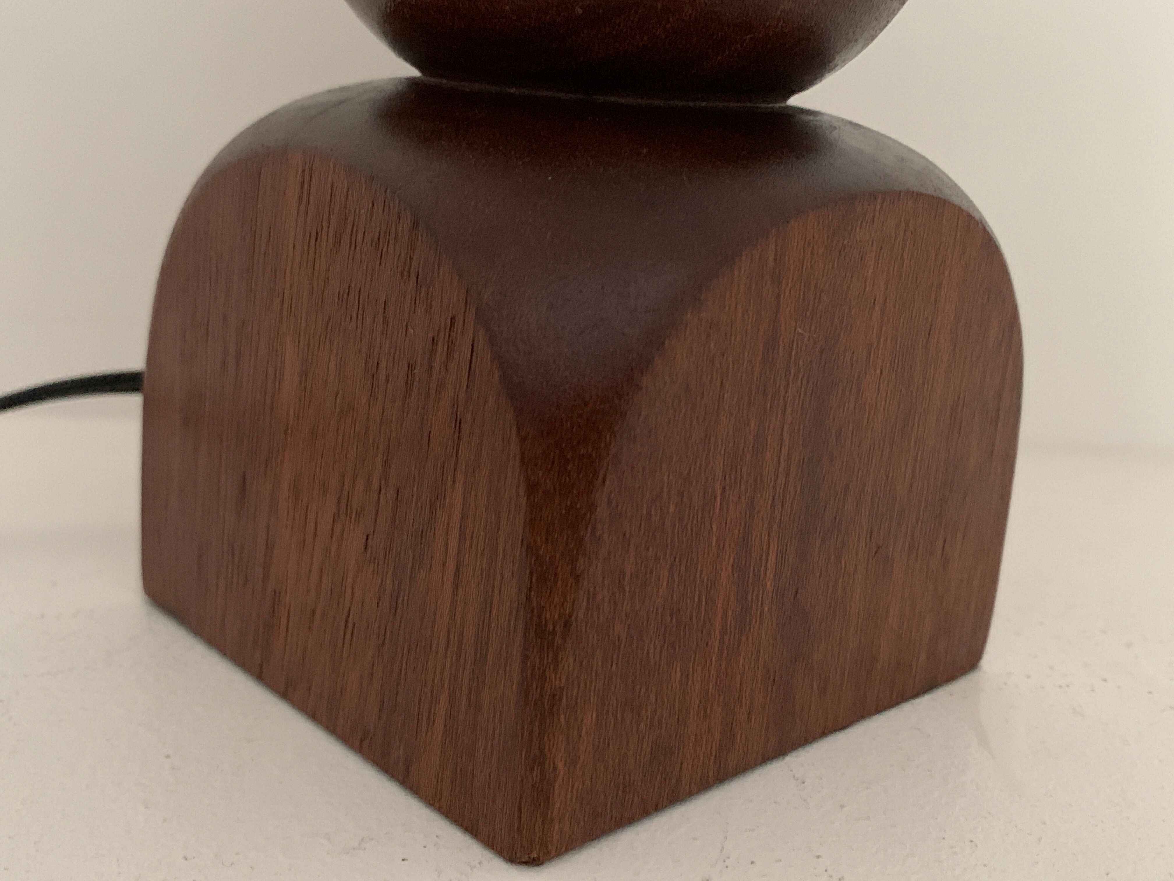 Turned wooden lamp foot