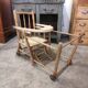 High chair retro baby old wood beech modular patinated white cream art deco dlg Baumann