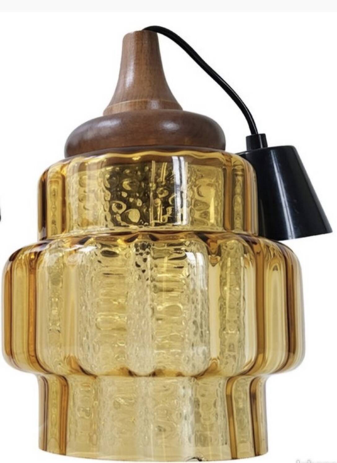 Pendant lamp, Vintage chandelier 1960s Carl Fagerlund GDR - Smoked glass