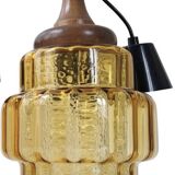 Pendant lamp, Vintage chandelier 1960s Carl Fagerlund GDR - Smoked glass