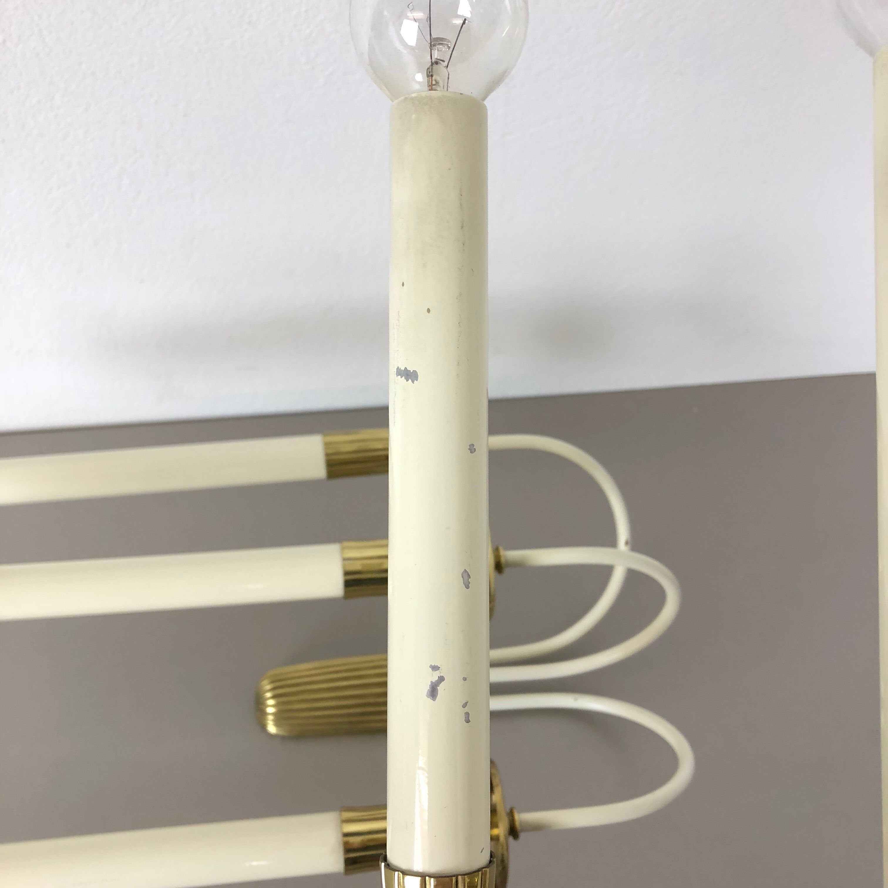 Set of 2 Original Brass Wall Lights Vereinigte Werkstätten München, Germany 1950