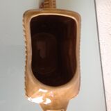 Rectangular ochre pitcher imitation wicker / vintage 60s-70s