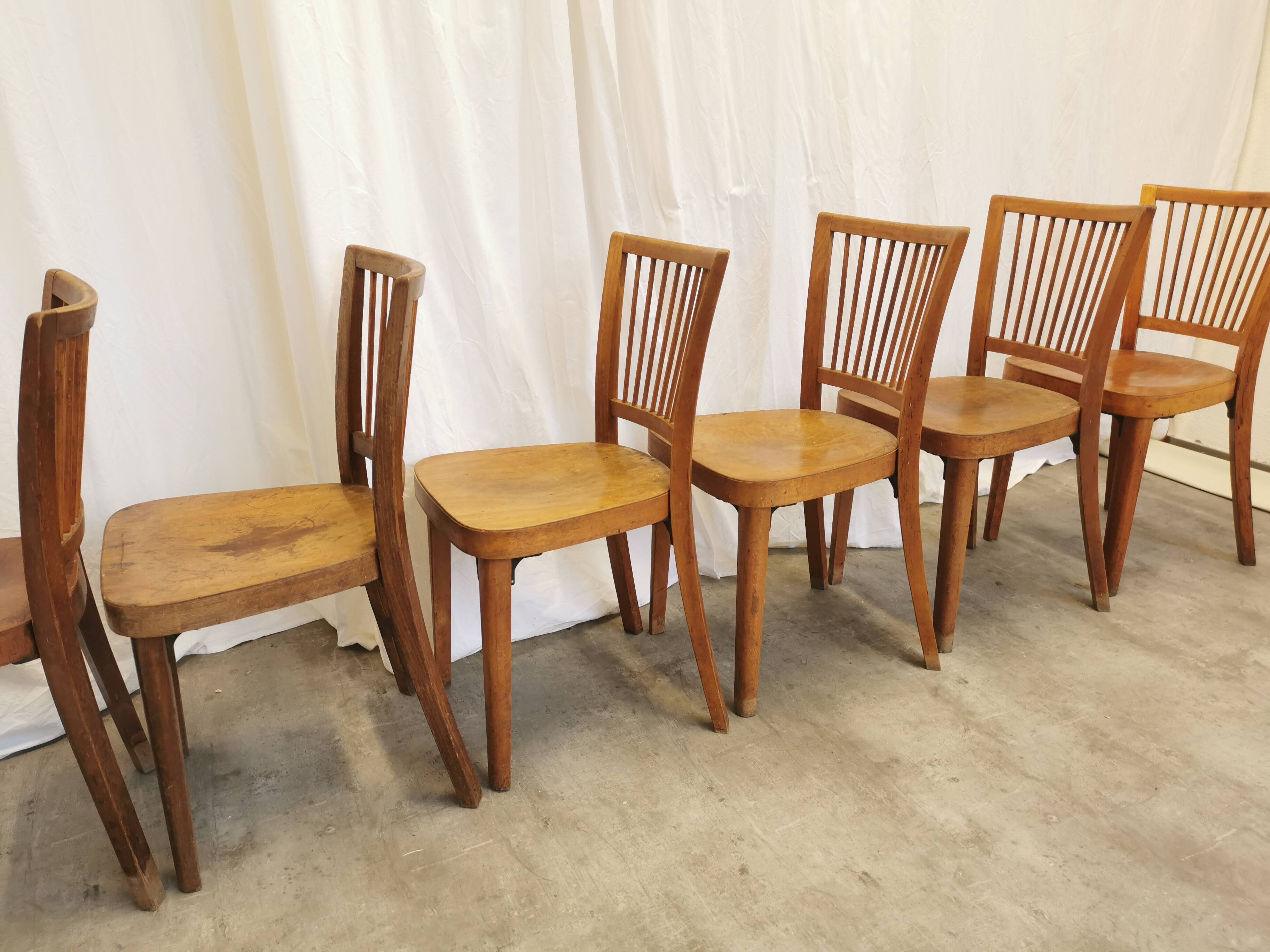 Vintage STOL Kamnik Wooden Dining Chair: 1960s Yugoslavia Bistro Style