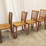 Vintage STOL Kamnik Wooden Dining Chair: 1960s Yugoslavia Bistro Style