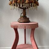 Vintage 80s velvet side table