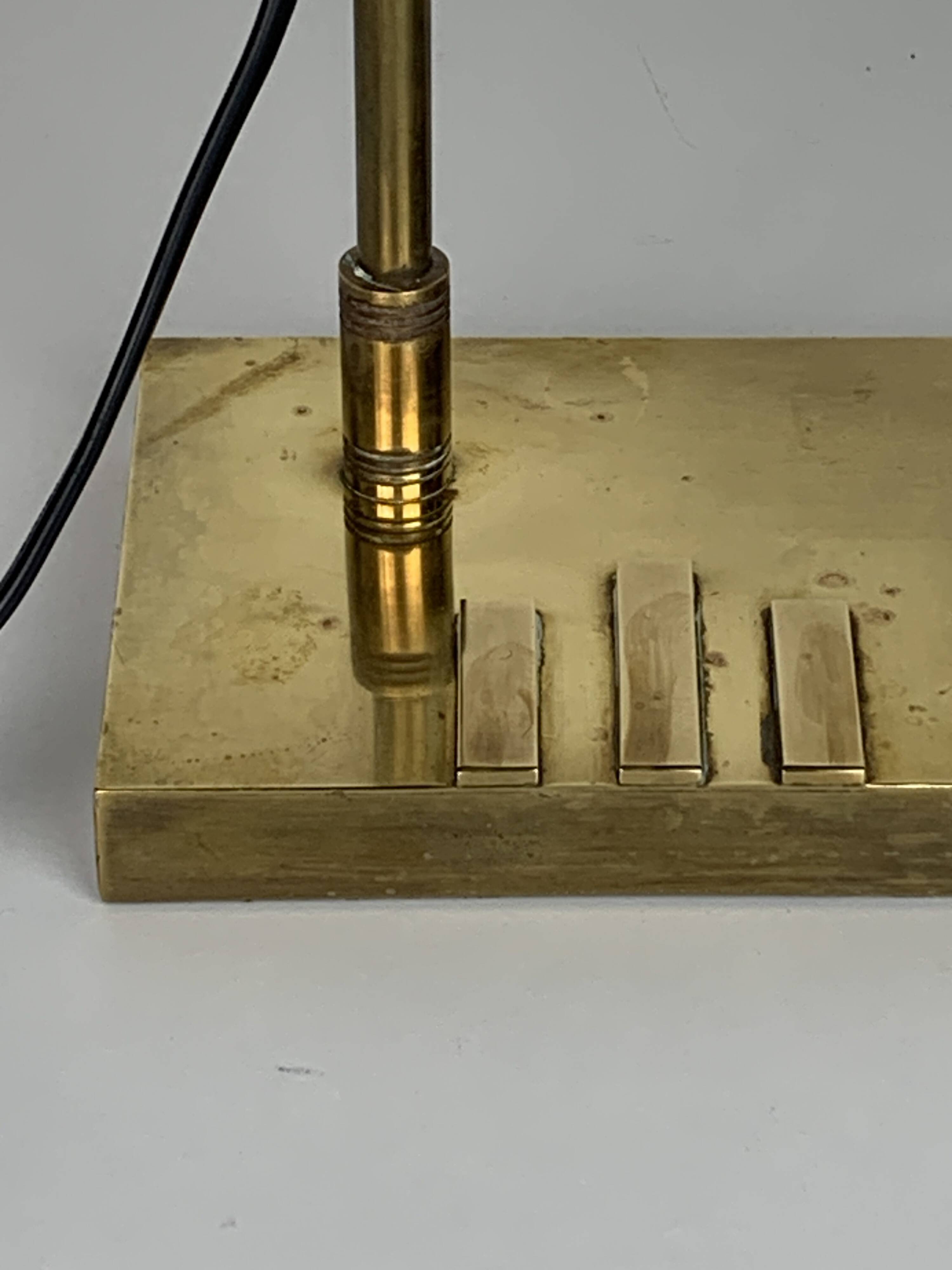 Brass Bauhaus Art Deco architectural Marcel Breuer style desk or table lamp