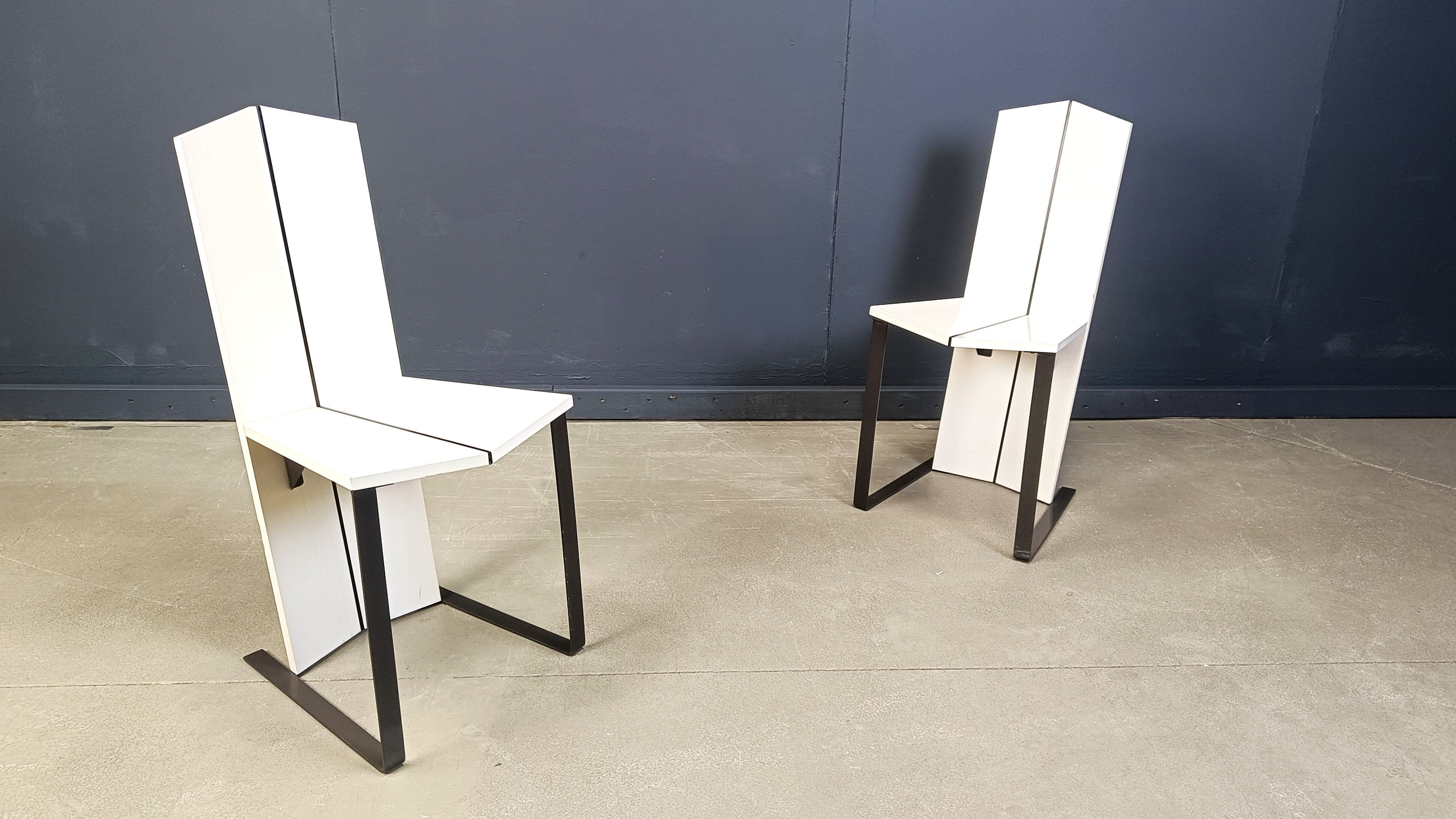 Chaises de salle à manger postmodernes, ensemble de 6 - années 1980