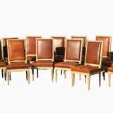 Set of 14 Louis XVI style lacquered chairs