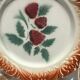 4 dessert plates Digoin fruit with a red rim