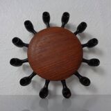 Digsmed Teak and Steel Candleholder, Denmark, 1960s