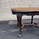Superb antique piano bench from the late 19th century, Louis XV style