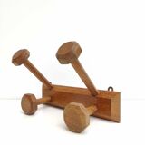 Wall coat rack 4 wooden hooks