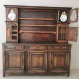 Bressan china cabinet with double clock