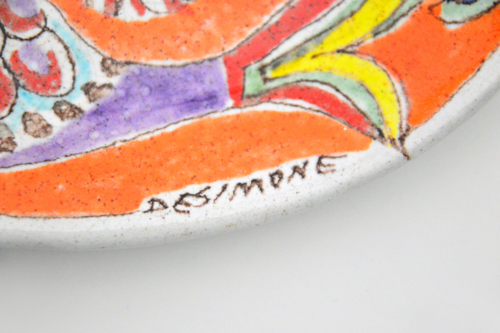 Vintage italian ceramic oval plate by Giovanni De Simone, 1960s