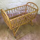 Rattan crib 1960s