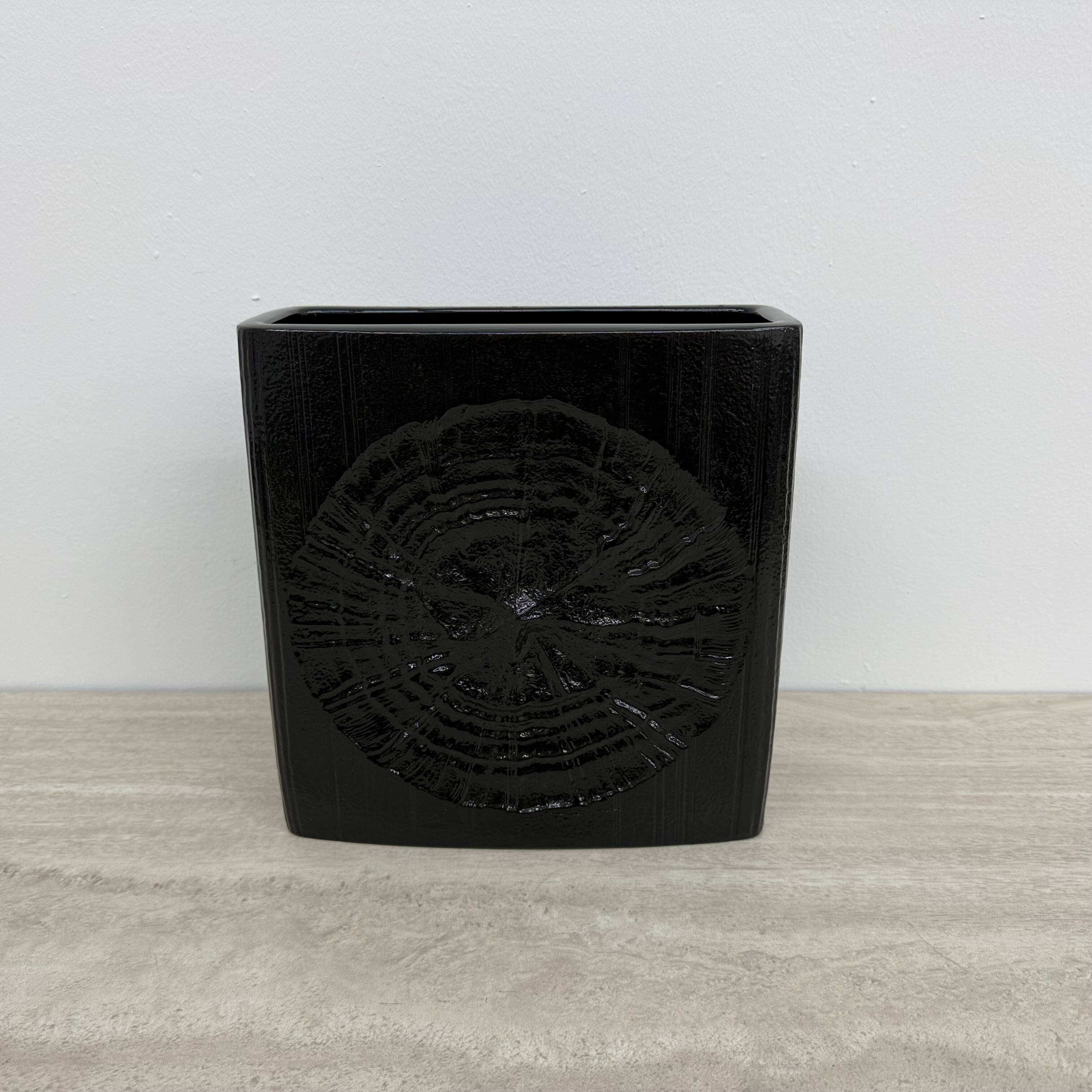Rare Rosenthal Martin Freyer black ceramic vase , 1960’s