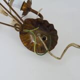Vintage wall light with golden wheat ears Maison Masca Florence 70s