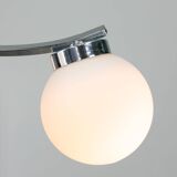 Mid-Century Italian Chrome and Opaline Chandelier