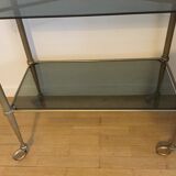 Smoked glass and gilding table