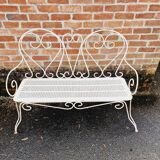 Ancien grand banc de jardin fer forgé
